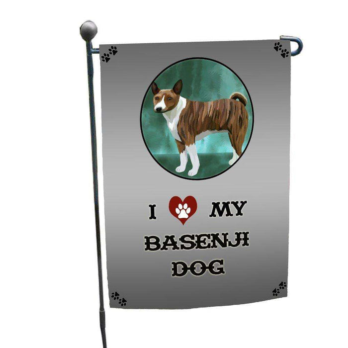 I Love My Basenji Dog Garden Flag