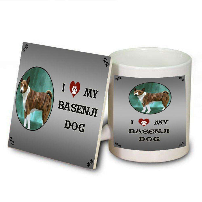 I Love My Basenji Dog Mug and Coaster Set