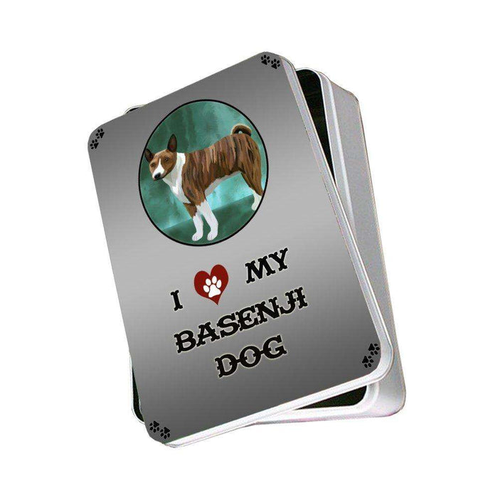 I Love My Basenji Dog Photo Storage Tin