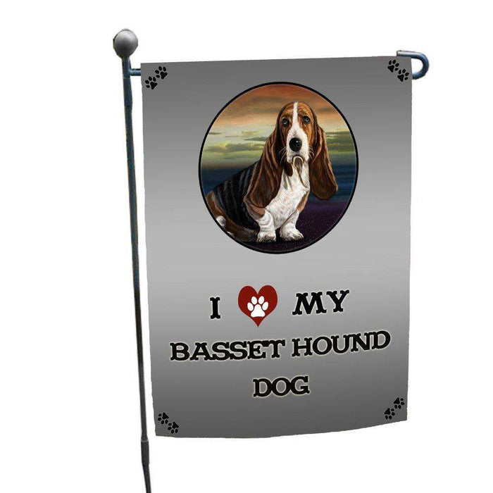 I Love My Basset Hound Dog Garden Flag