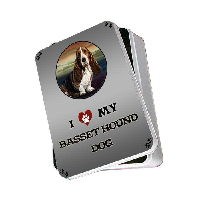 I Love My Basset Hound Dog Photo Storage Tin