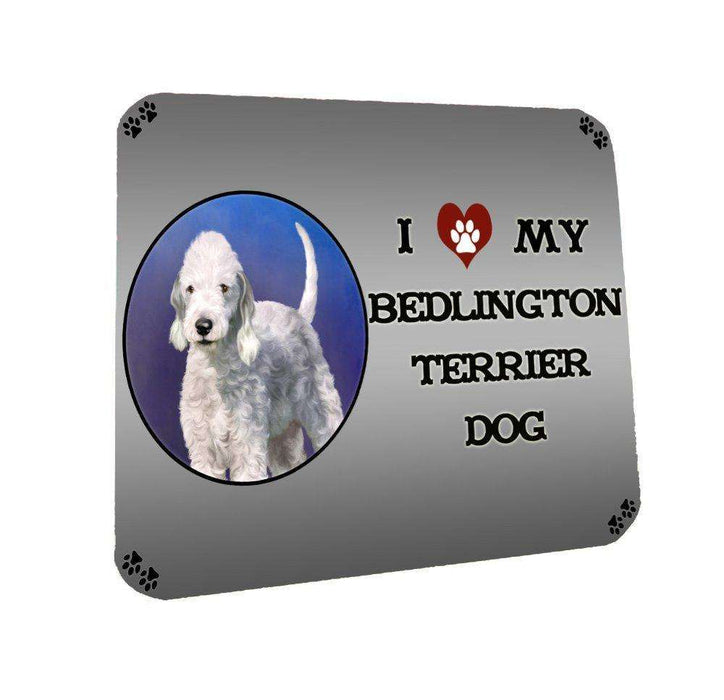 I Love My Bedlington Terrier Dog Coasters Set of 4