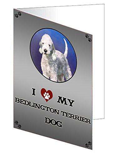I Love My Bedlington Terrier Dog Handmade Artwork Assorted Pets Greeting Cards and Note Cards with Envelopes for All Occasions and Holiday Seasons