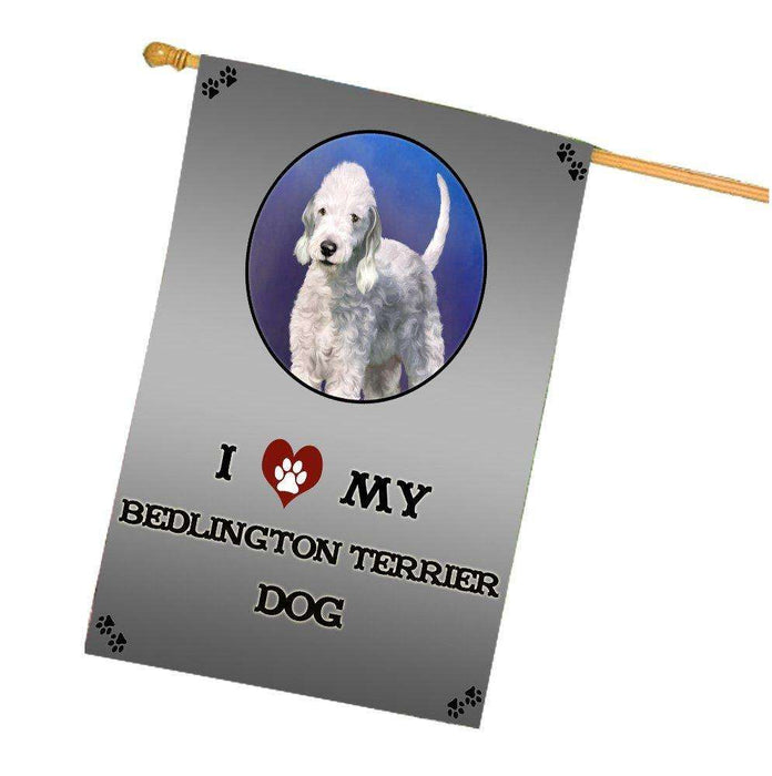 I Love My Bedlington Terrier Dog House Flag
