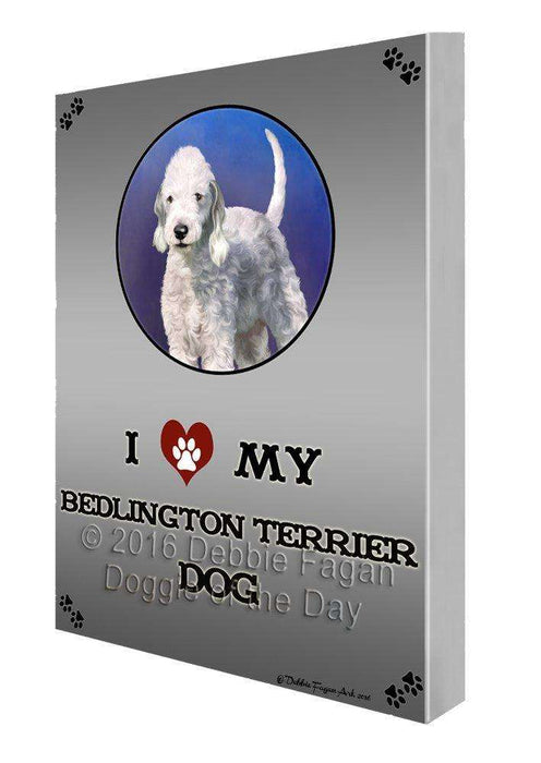 I Love My Bedlington Terrier Dog Painting Printed on Canvas Wall Art