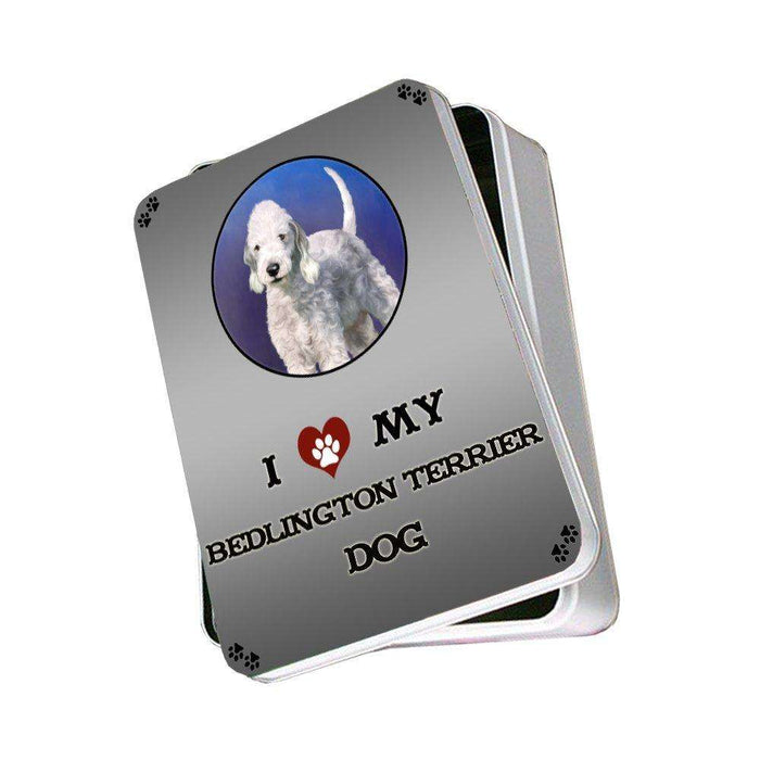 I Love My Bedlington Terrier Dog Photo Storage Tin