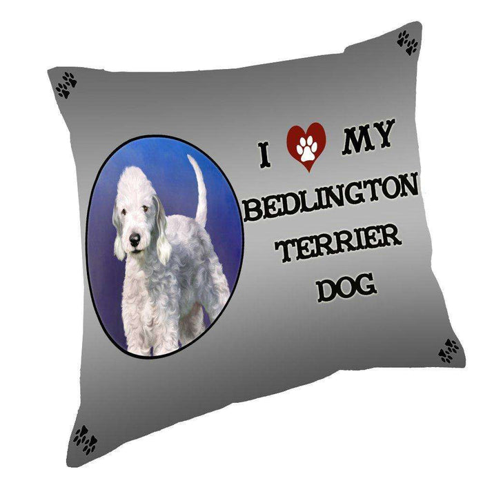 I Love My Bedlington Terrier Dog Throw Pillow