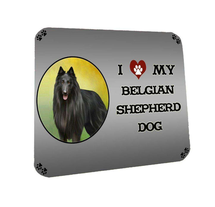 I Love My Belgian Shepherd Dog Coasters Set of 4