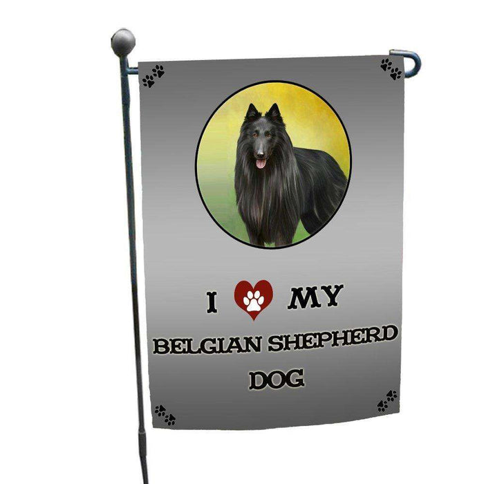 I Love My Belgian Shepherd Dog Garden Flag