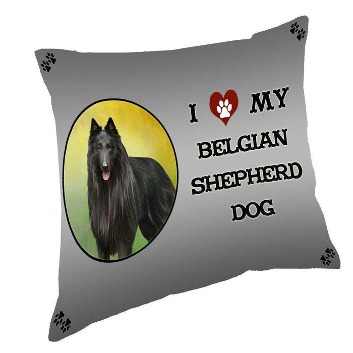 I Love My Belgian Shepherd Dog Throw Pillow