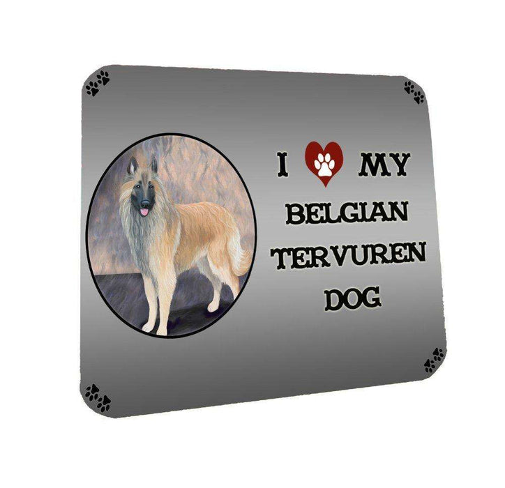 I Love My Belgian Tervuren Dog Coasters Set of 4