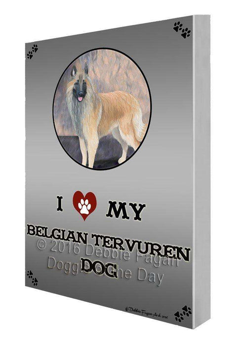 I Love My Belgian Tervuren Dog Painting Printed on Canvas Wall Art