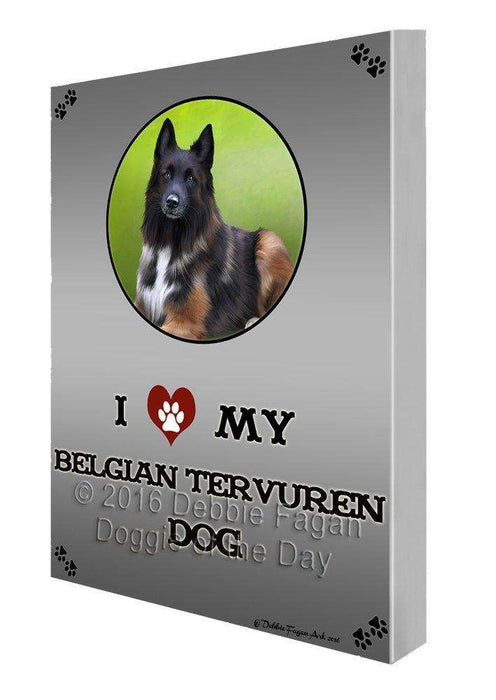I Love My Belgian Tervuren Dog Painting Printed on Canvas Wall Art