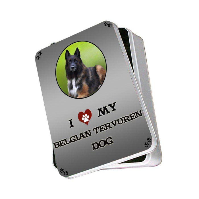 I Love My Belgian Tervuren Dog Photo Storage Tin