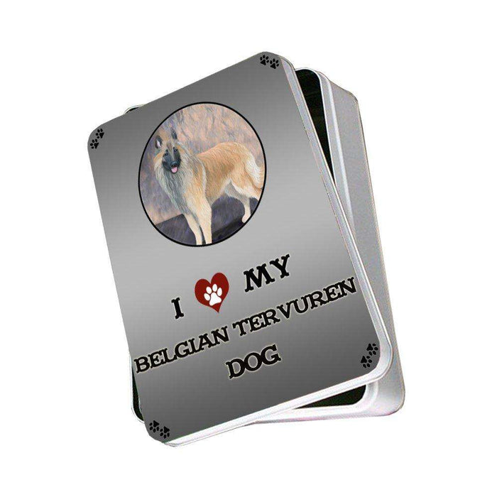 I Love My Belgian Tervuren Dog Photo Storage Tin