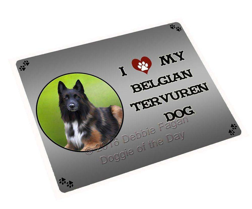 I Love My Belgian Tervuren Dog Tempered Cutting Board (Small)