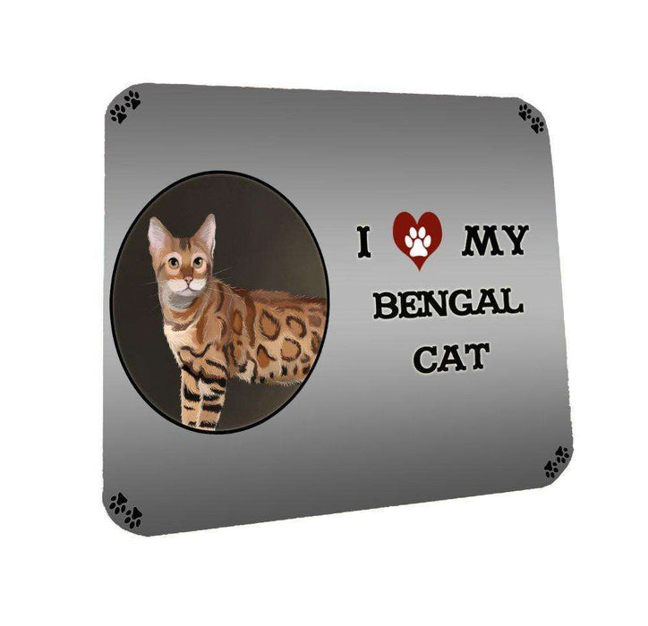 I Love My Bengal Cat Coasters Set of 4
