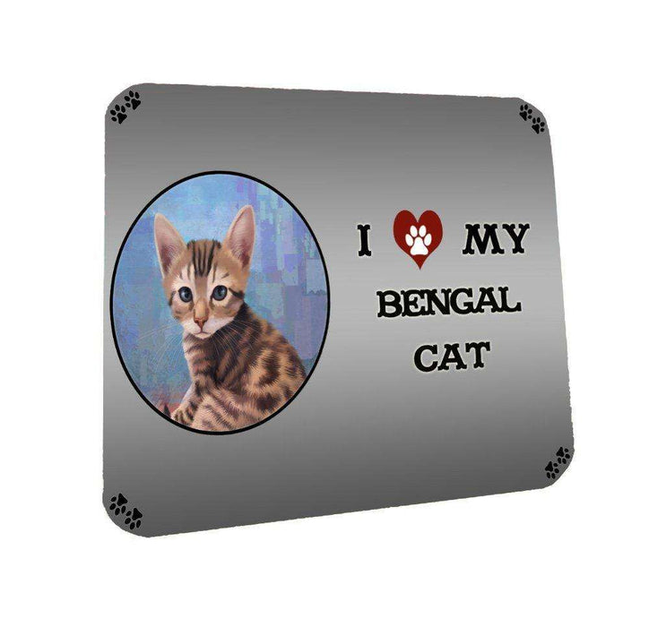 I Love My Bengal Cat Coasters Set of 4