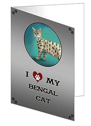 I Love My Bengal Cat Handmade Artwork Assorted Pets Greeting Cards and Note Cards with Envelopes for All Occasions and Holiday Seasons
