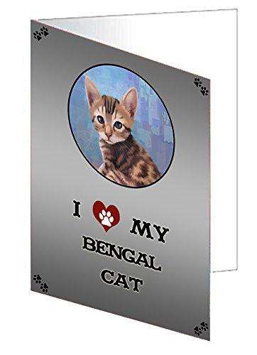 I Love My Bengal Cat Handmade Artwork Assorted Pets Greeting Cards and Note Cards with Envelopes for All Occasions and Holiday Seasons