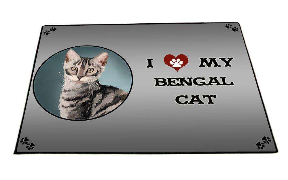 I Love My Bengal Cat Silver Indoor/Outdoor Floormat