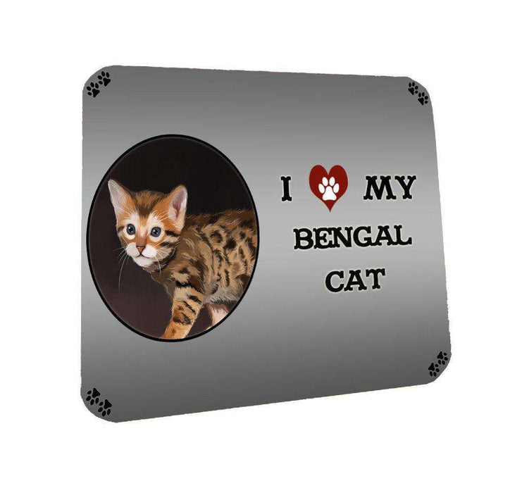 I Love My Bengal Kitten Cat Coasters Set of 4