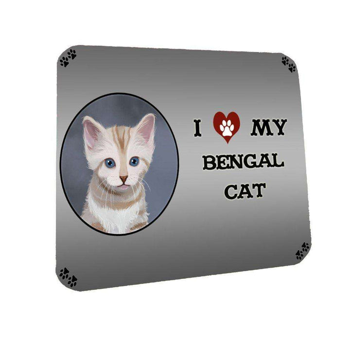 I Love My Bengal Kitten Cat Coasters Set of 4