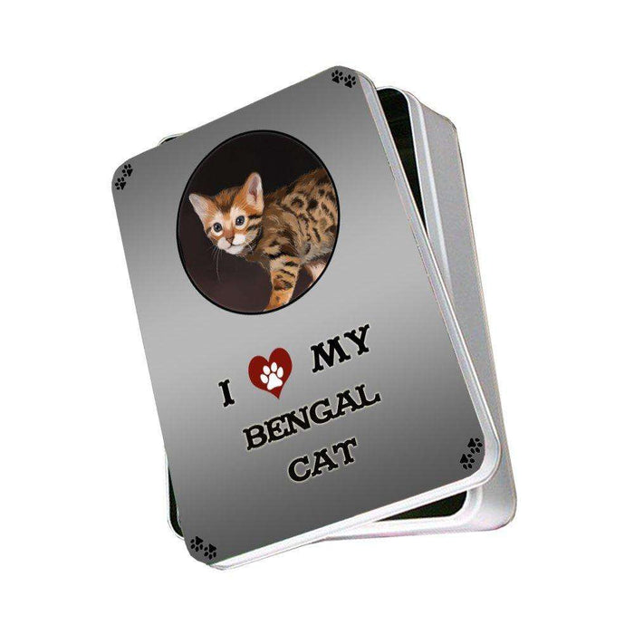 I Love My Bengal Kitten Cat Photo Storage Tin