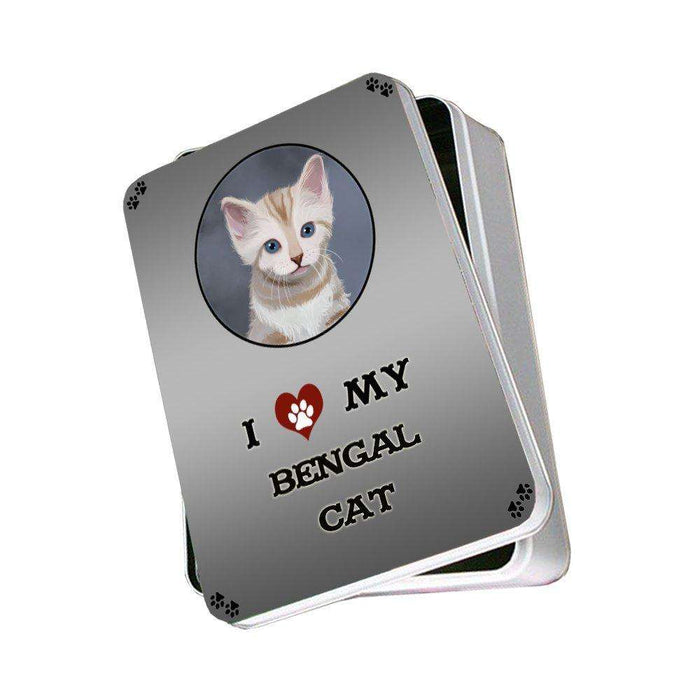 I Love My Bengal Kitten Cat Photo Storage Tin