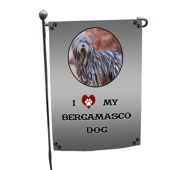 I Love My Bergamasco Dog Garden Flag