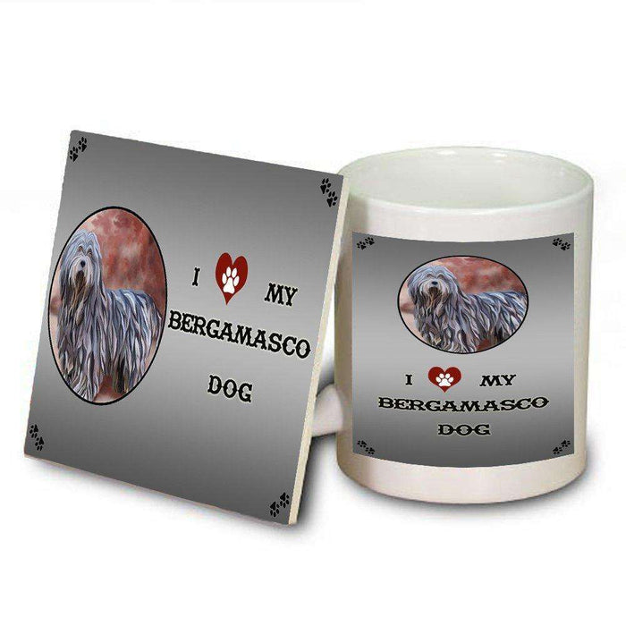 I Love My Bergamasco Dog Mug and Coaster Set