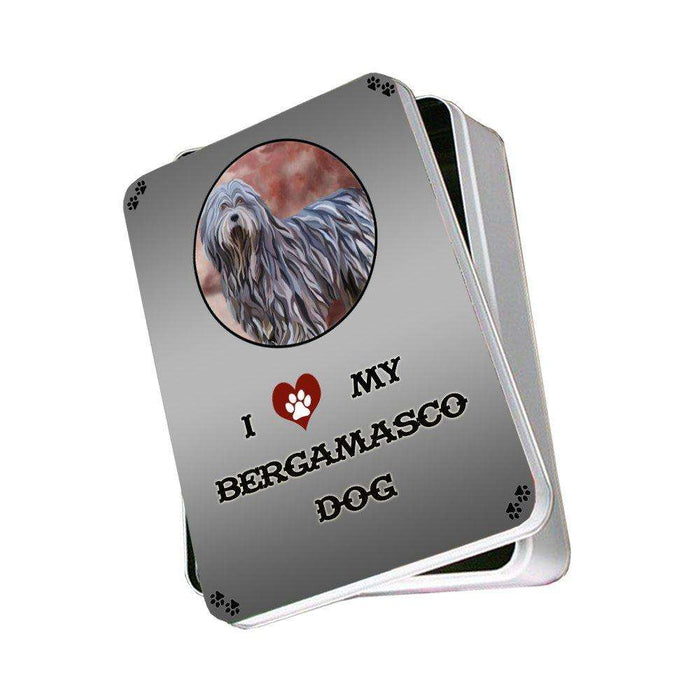 I Love My Bergamasco Dog Photo Storage Tin