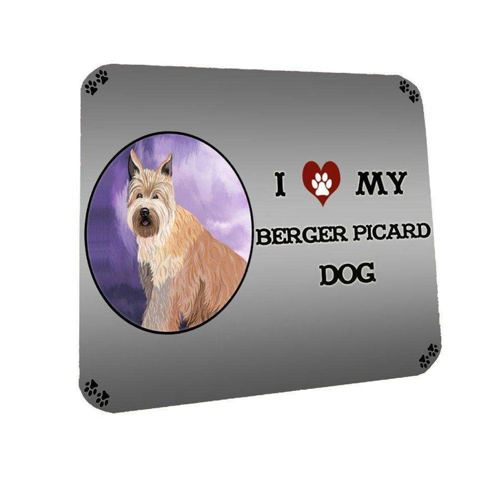 I Love My Berger Picard Dog Coasters Set of 4