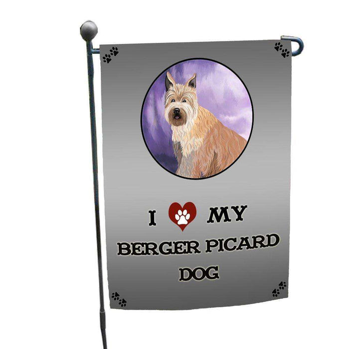 I Love My Berger Picard Dog Garden Flag