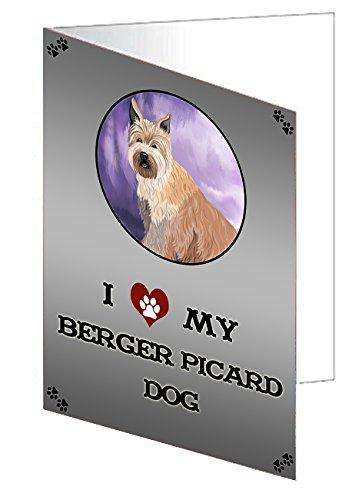 I Love My Berger Picard Dog Handmade Artwork Assorted Pets Greeting Cards and Note Cards with Envelopes for All Occasions and Holiday Seasons