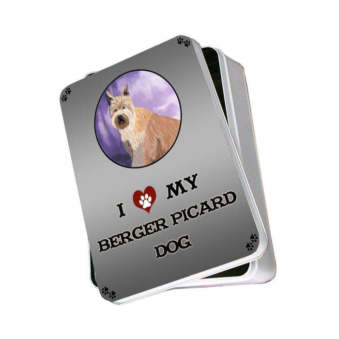I Love My Berger Picard Dog Photo Storage Tin