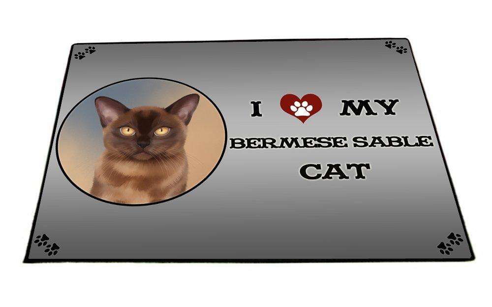 I Love My Bermese Sable Cat Indoor/Outdoor Floormat