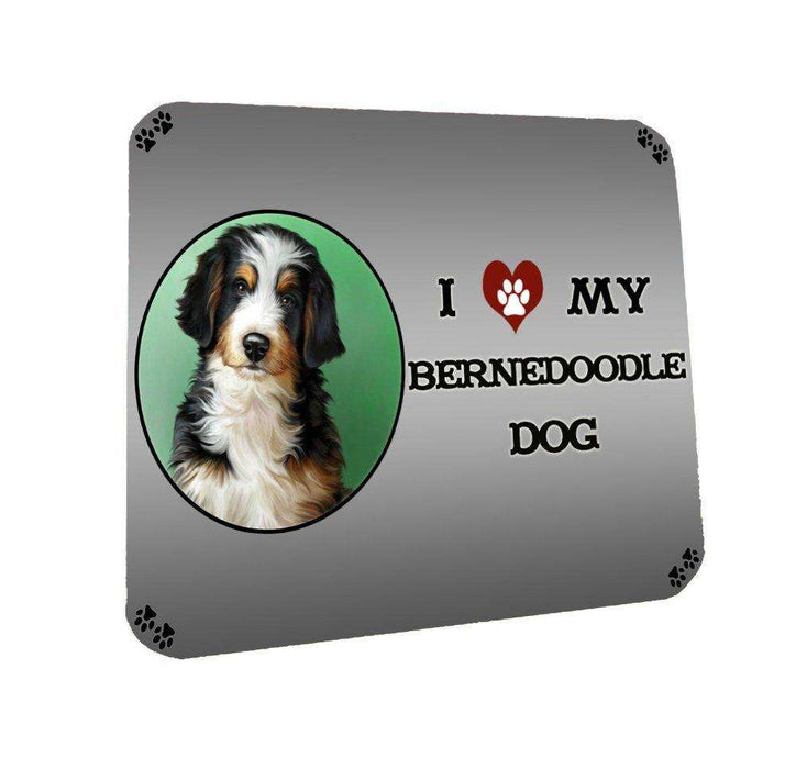 I Love My Bernedoodle Dog Coasters Set of 4