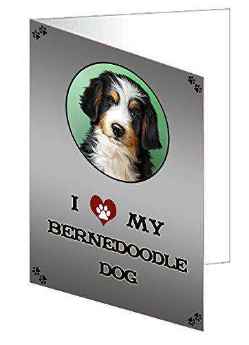 I Love My Bernedoodle Dog Handmade Artwork Assorted Pets Greeting Cards and Note Cards with Envelopes for All Occasions and Holiday Seasons