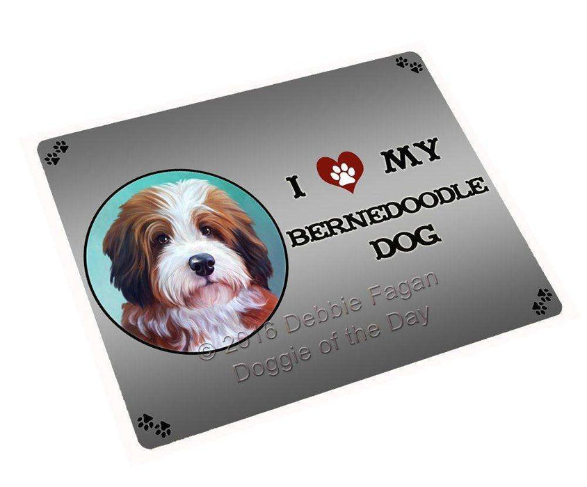 I Love My Bernedoodle Dog Tempered Cutting Board (Small)