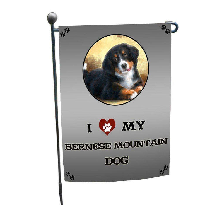 I Love My Bernese Mountain Dog Garden Flag