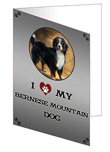 I Love My Bernese Mountain Dog Handmade Artwork Assorted Pets Greeting Cards and Note Cards with Envelopes for All Occasions and Holiday Seasons