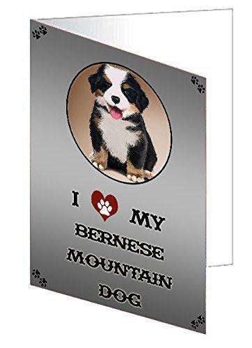 I Love My Bernese Mountain Dog Handmade Artwork Assorted Pets Greeting Cards and Note Cards with Envelopes for All Occasions and Holiday Seasons