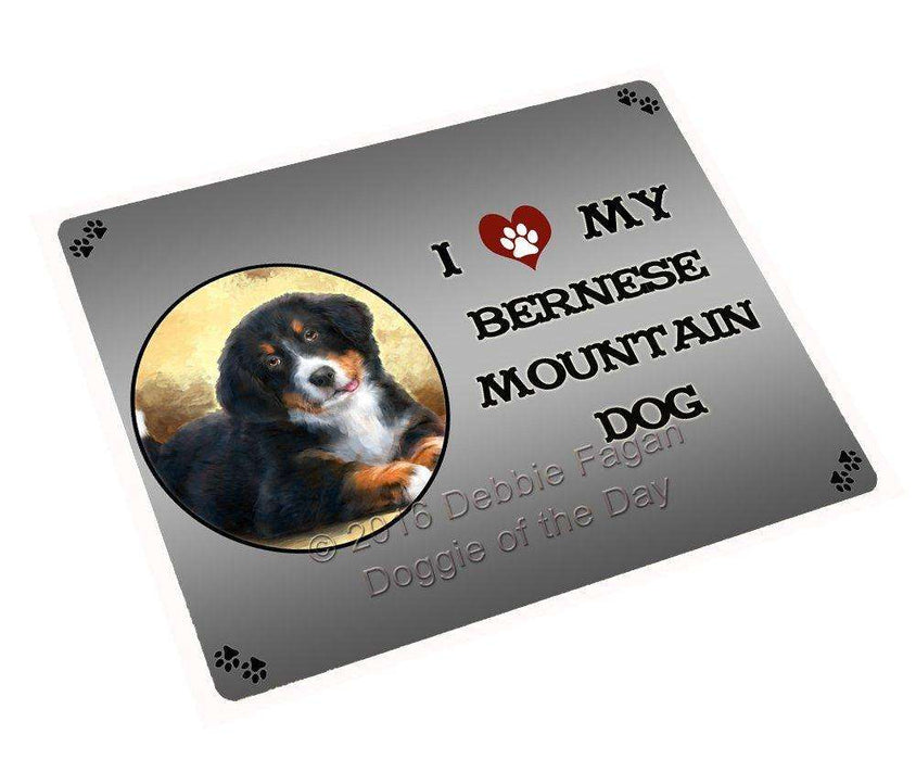 I Love My Bernese Mountain Dog Tempered Cutting Board (Small)