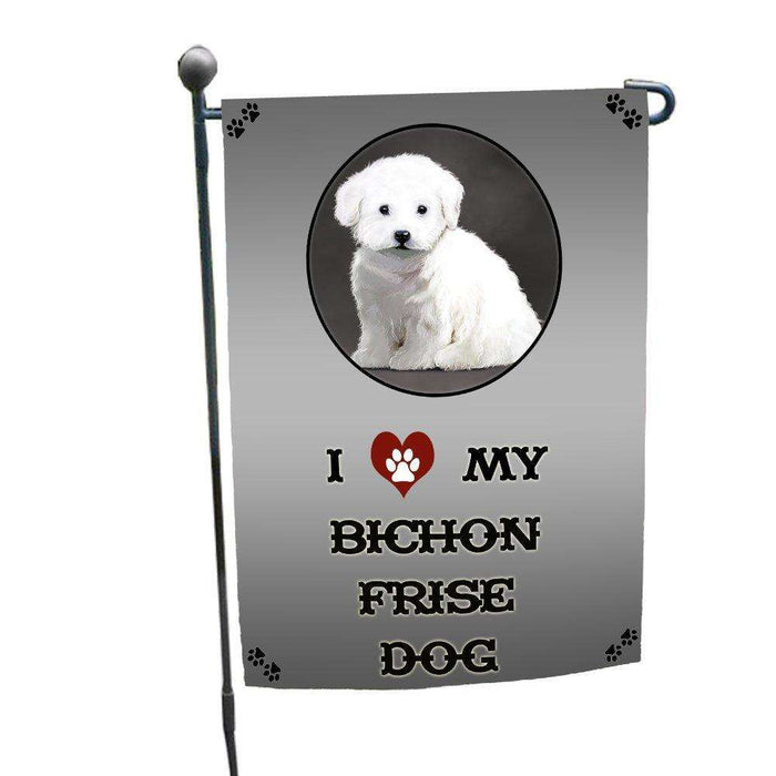 I Love My Bichon Frise Dog Garden Flag