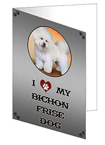 I Love My Bichon Frise Dog Handmade Artwork Assorted Pets Greeting Cards and Note Cards with Envelopes for All Occasions and Holiday Seasons