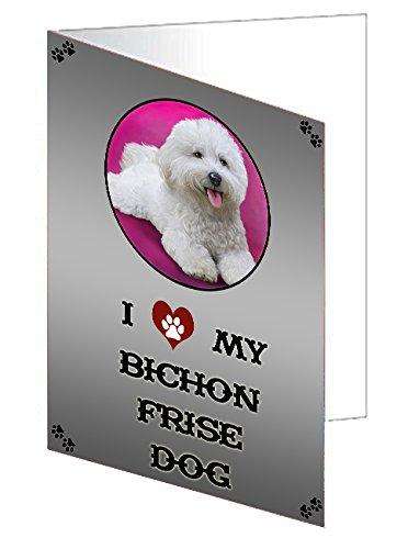 I Love My Bichon Frise Dog Handmade Artwork Assorted Pets Greeting Cards and Note Cards with Envelopes for All Occasions and Holiday Seasons