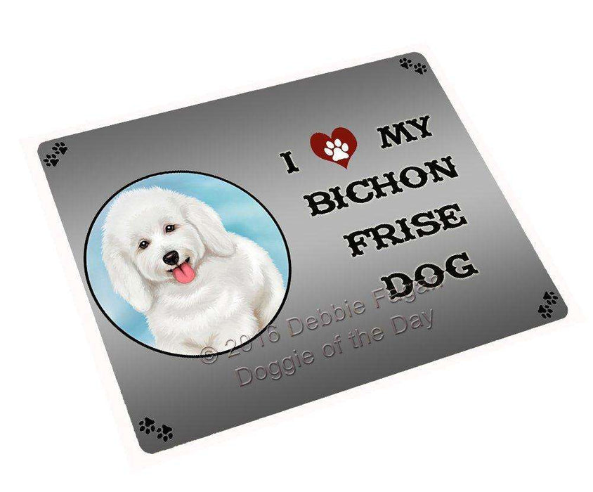 I Love My Bichon Frise Dog Tempered Cutting Board (Small)