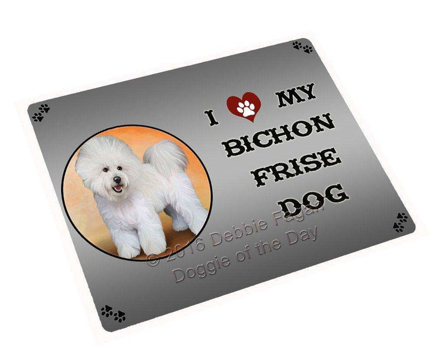 I Love My Bichon Frise Dog Tempered Cutting Board