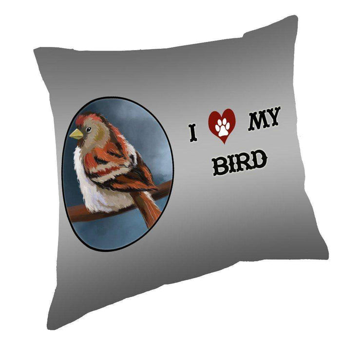 I Love My Bird Throw Pillow